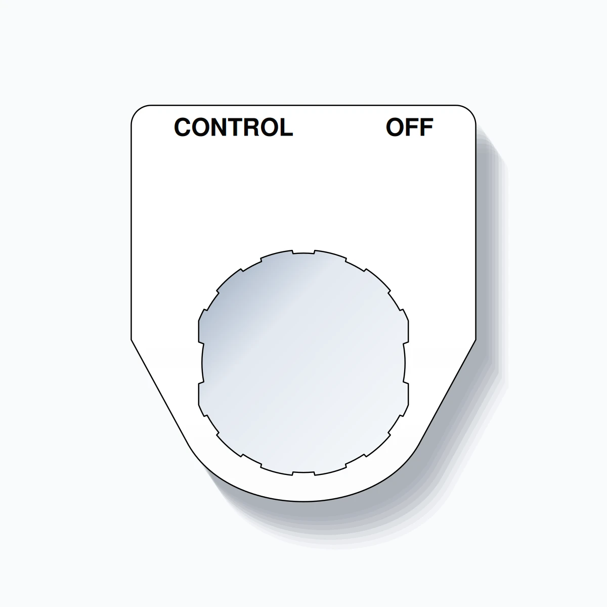 22mm Ring Tag – CONTROL OFF, Two-Line Traditional, Schneider Electric Compatible, Black on White