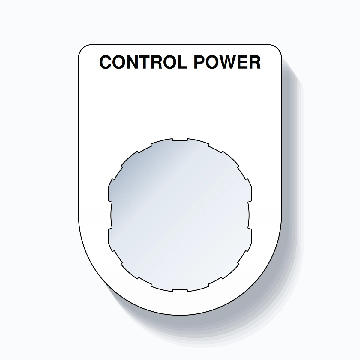 22mm Ring Tag – CONTROL POWER, Single-Line Slim, Schneider Electric Compatible, Black on White