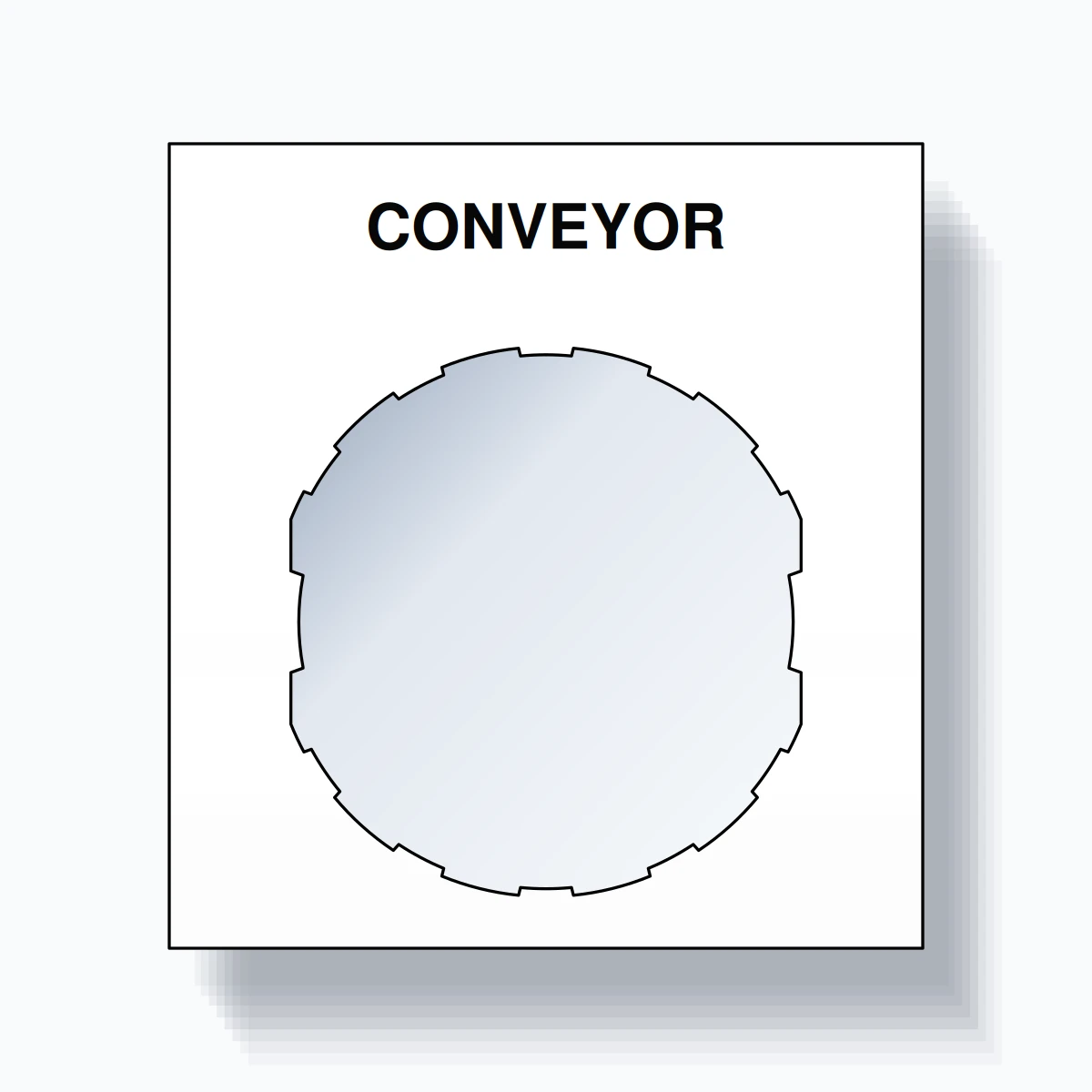 22mm Ring Tag – CONVEYOR, Single-Line Square, Schneider Electric Compatible, Black on White
