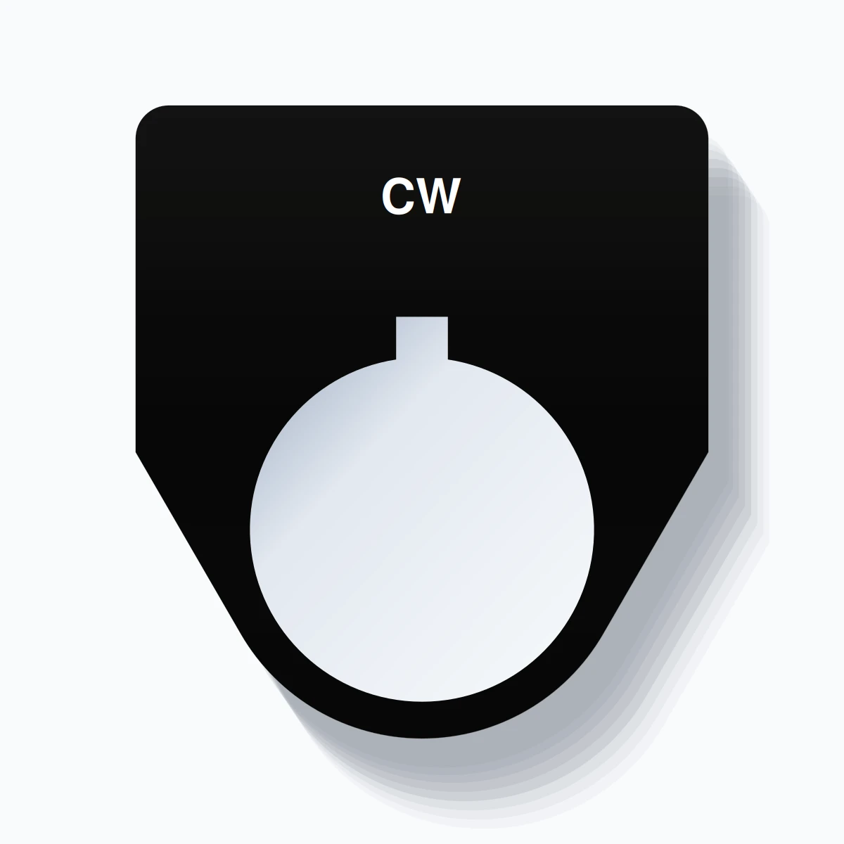 22mm Ring Tag – CW, Single-Line Traditional, Allen-Bradley Compatible, White on Black