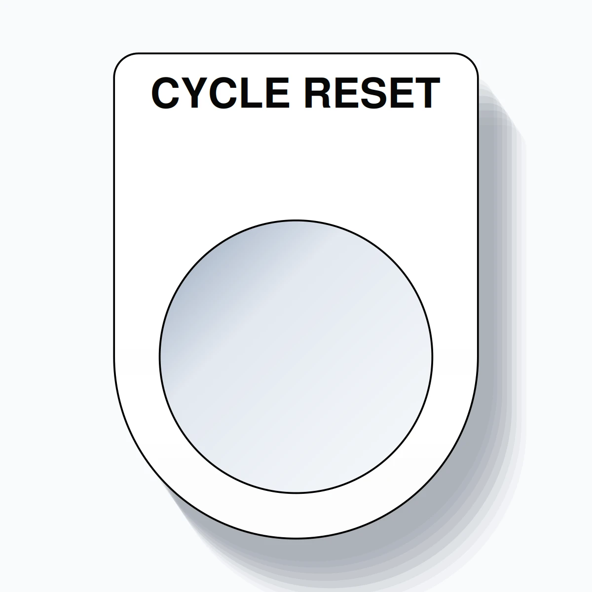 22mm Ring Tag – CYCLE RESET, Single-Line Slim, Black on White