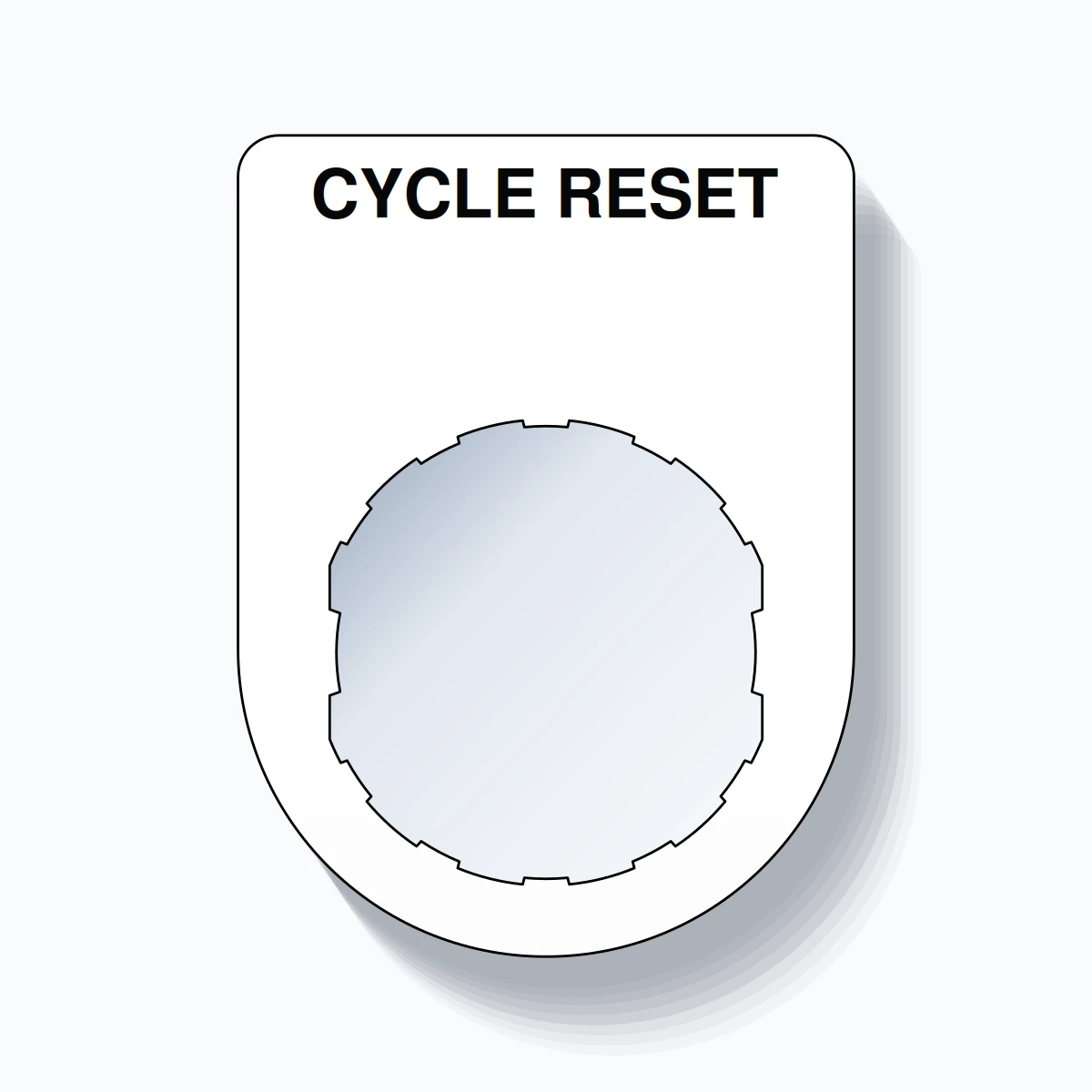 22mm Ring Tag – CYCLE RESET, Single-Line Slim, Schneider Electric Compatible, Black on White