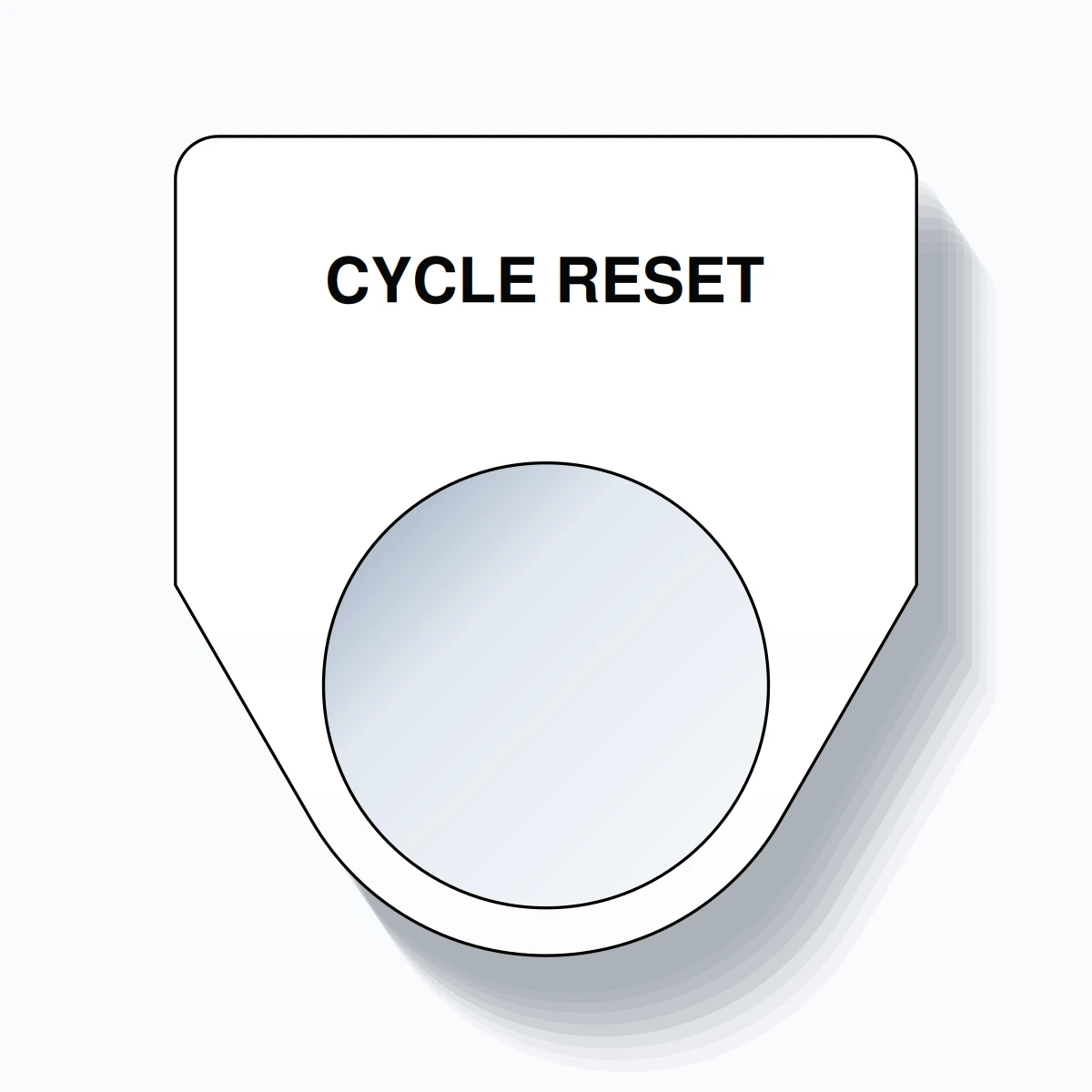 22mm Ring Tag – CYCLE RESET, Single-Line Traditional, Black on White