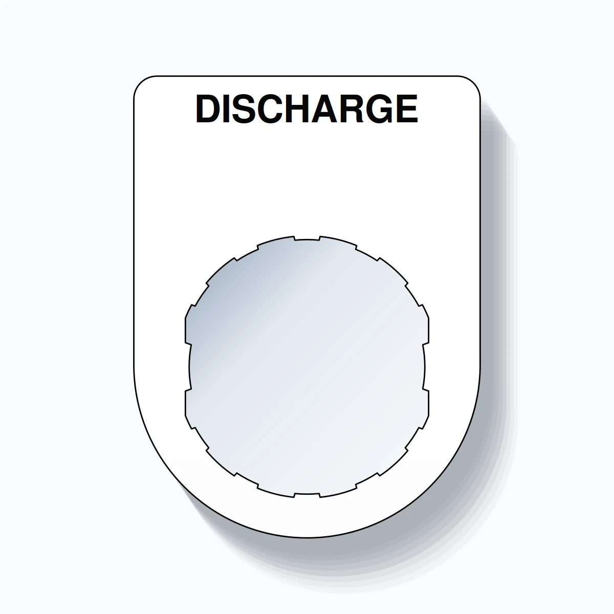 22mm Ring Tag – DISCHARGE, Single-Line Slim, Schneider Electric Compatible, Black on White