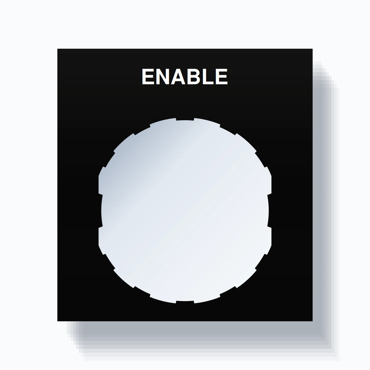 22mm Ring Tag – ENABLE, Single-Line Square, Schneider Electric Compatible, White on Black