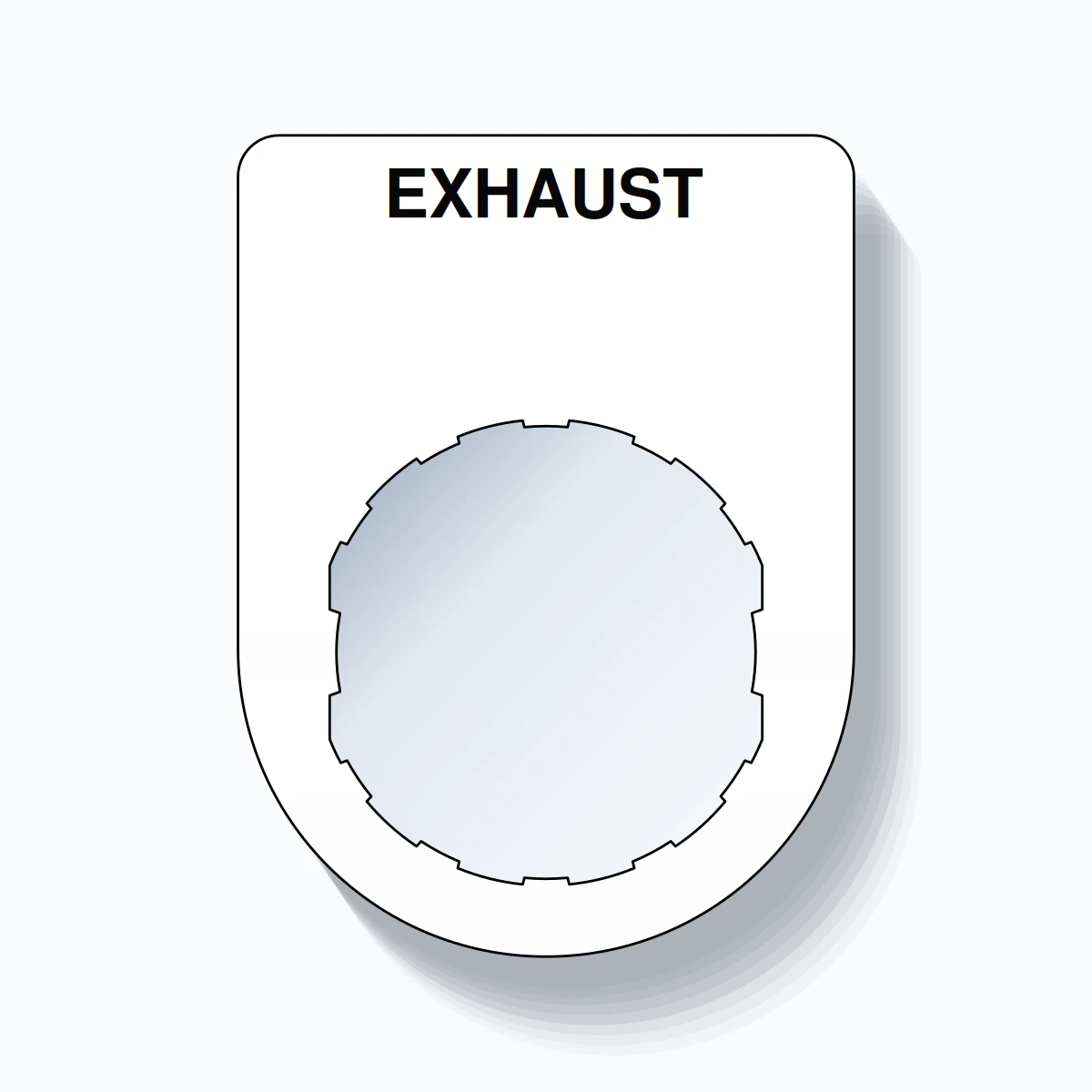 22mm Ring Tag – EXHAUST, Single-Line Slim, Schneider Electric Compatible, Black on White