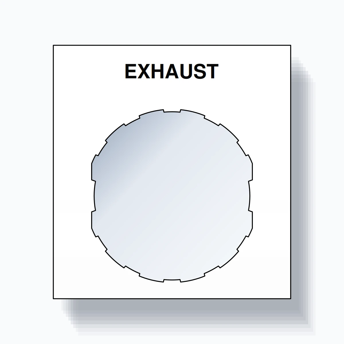 22mm Ring Tag – EXHAUST, Single-Line Square, Schneider Electric Compatible, Black on White