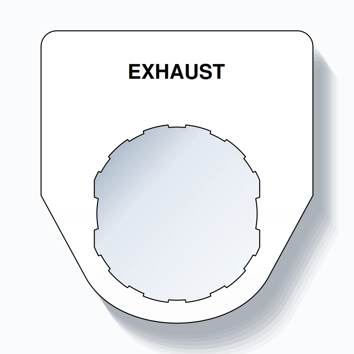 22mm Ring Tag – EXHAUST, Single-Line Traditional, Schneider Electric Compatible, Black on White