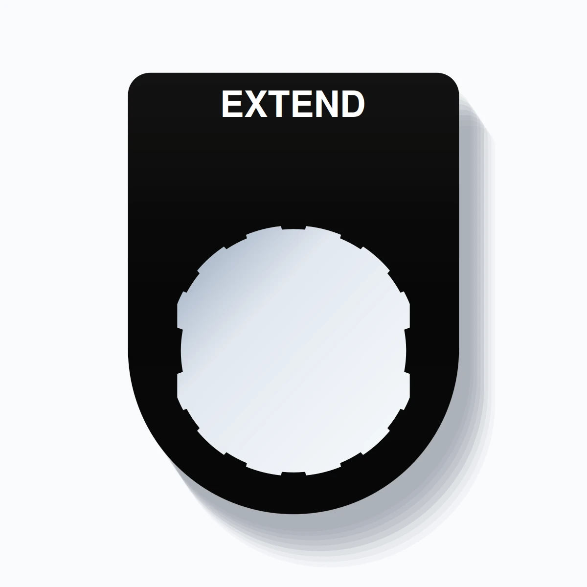22mm Ring Tag – EXTEND, Single-Line Slim, Schneider Electric Compatible, White on Black