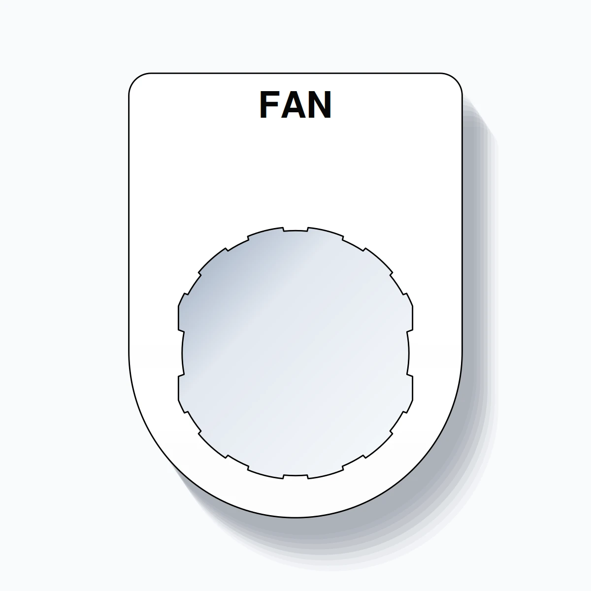 22mm Ring Tag – FAN, Single-Line Slim, Schneider Electric Compatible, Black on White