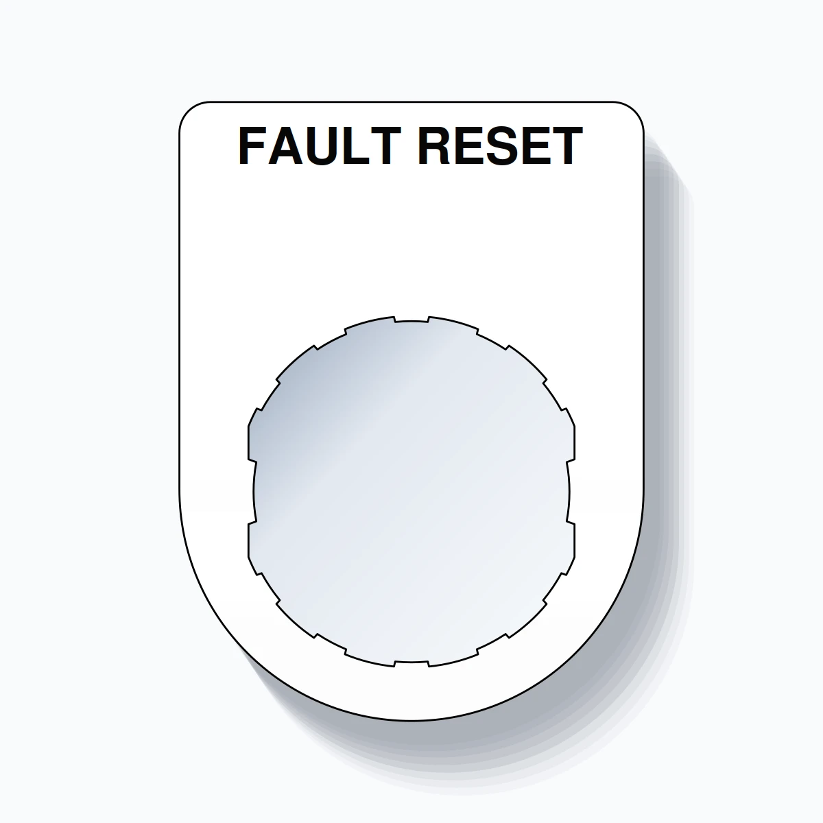 22mm Ring Tag – FAULT RESET, Single-Line Slim, Schneider Electric Compatible, Black on White