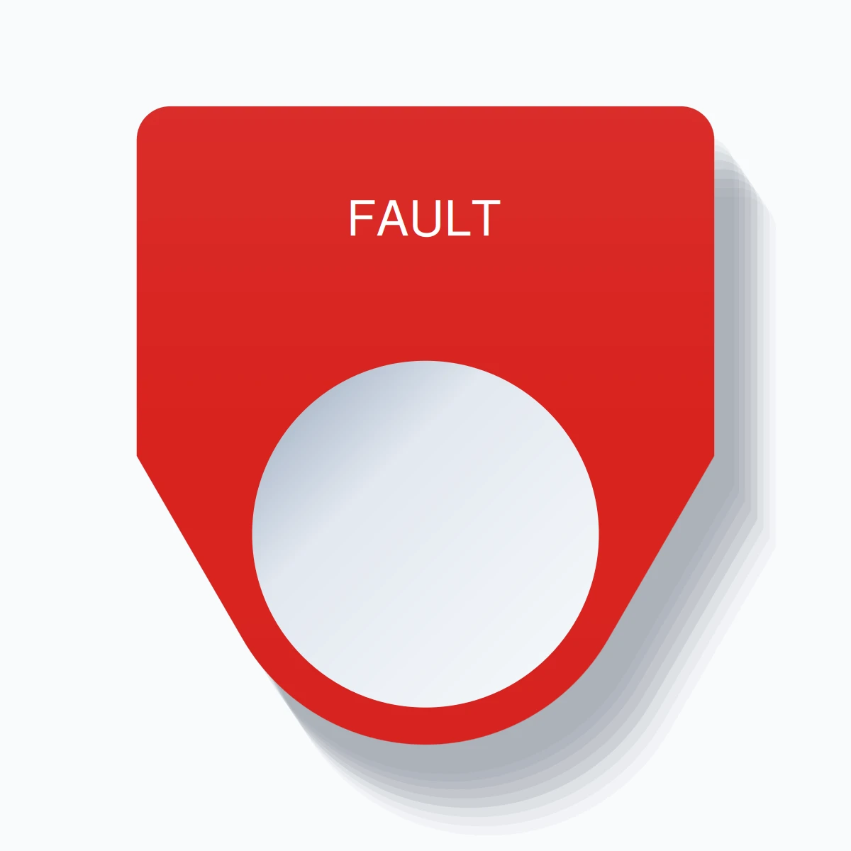 22mm Ring Tag – FAULT, White on Red