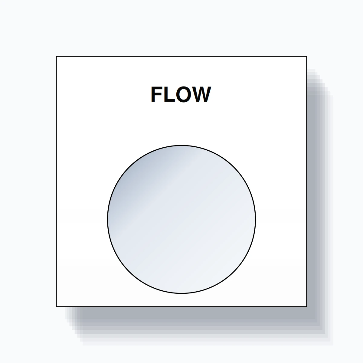 22mm Ring Tag – FLOW, Single-Line Square, Black on White