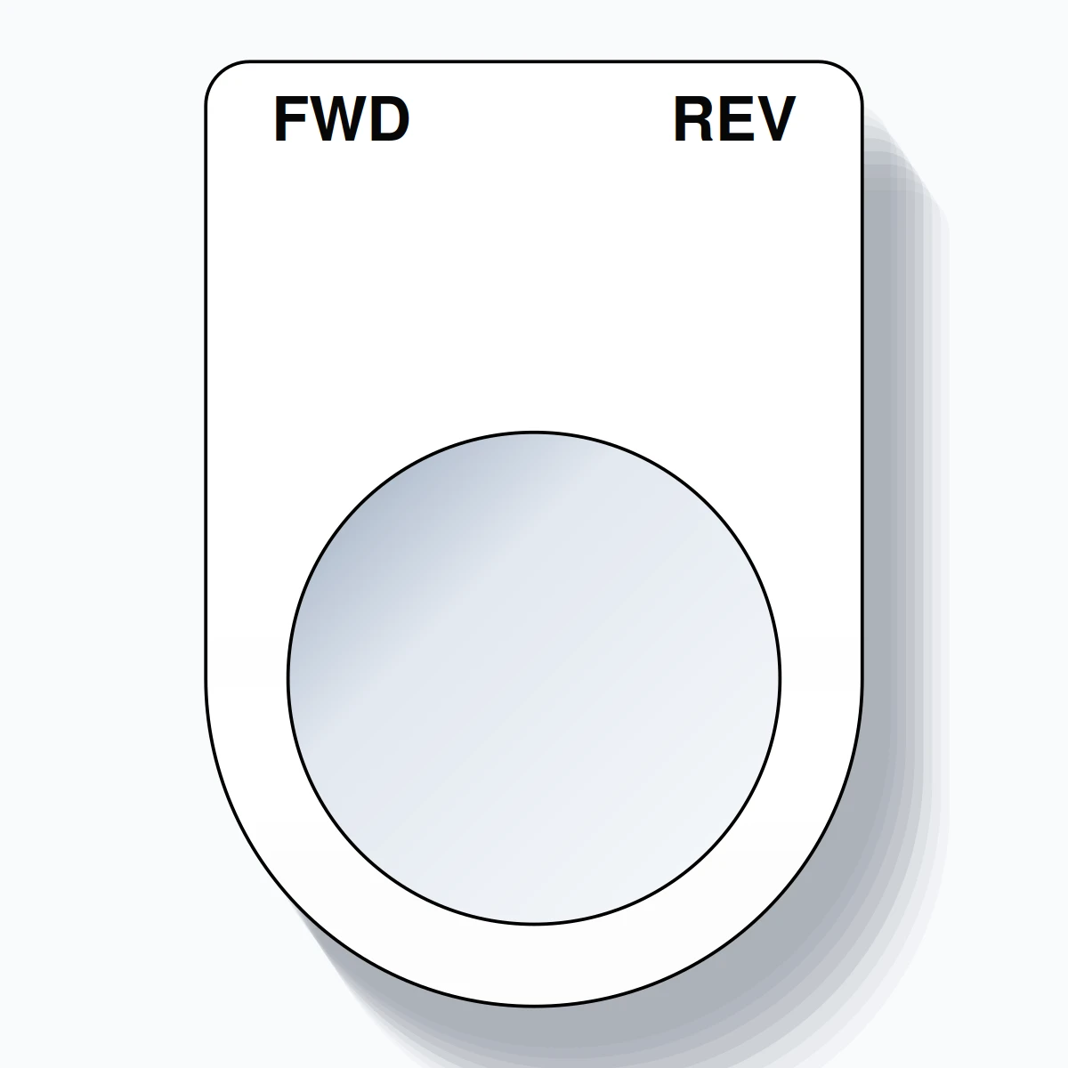 22mm Ring Tag – FWD REV, Two-Line Slim, Black on White