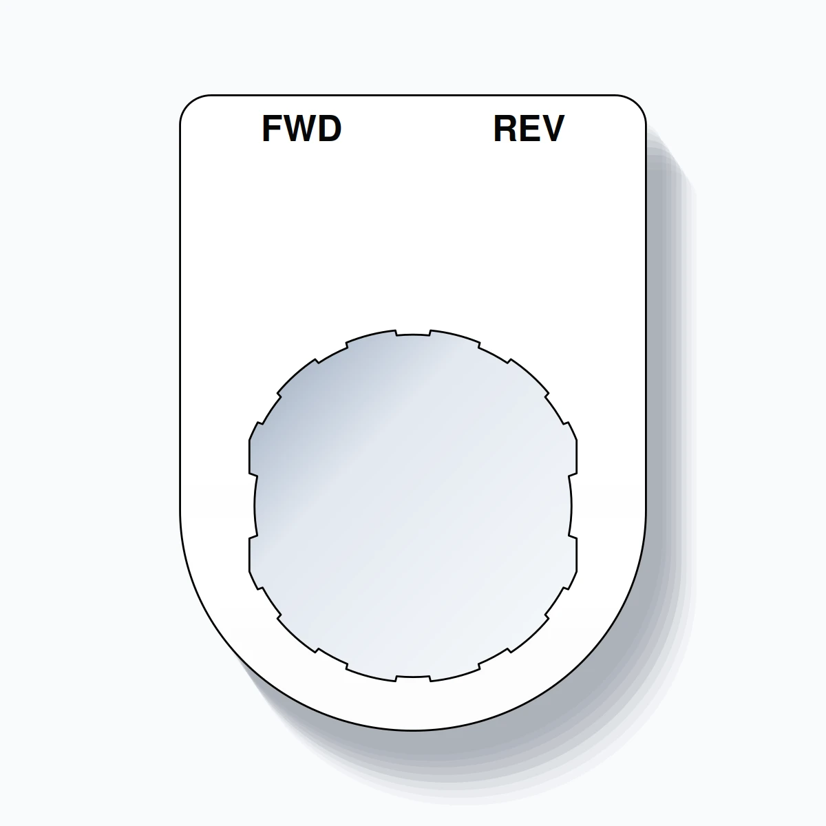 22mm Ring Tag – FWD REV, Two-Line Slim, Schneider Electric Compatible, Black on White