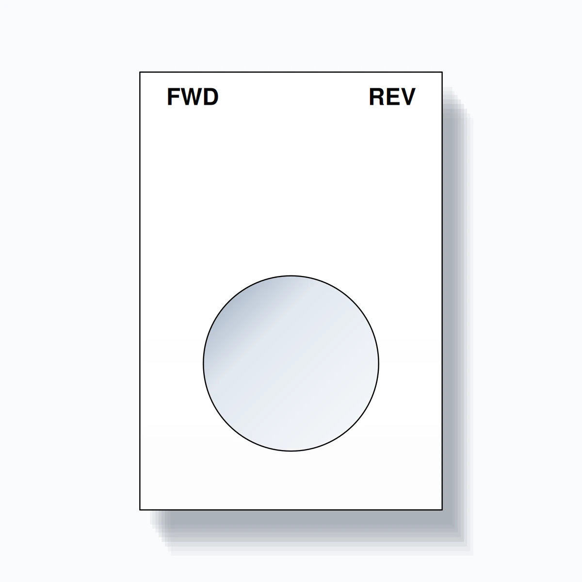 22mm Ring Tag – FWD REV, Two-Line Squared, Black on White
