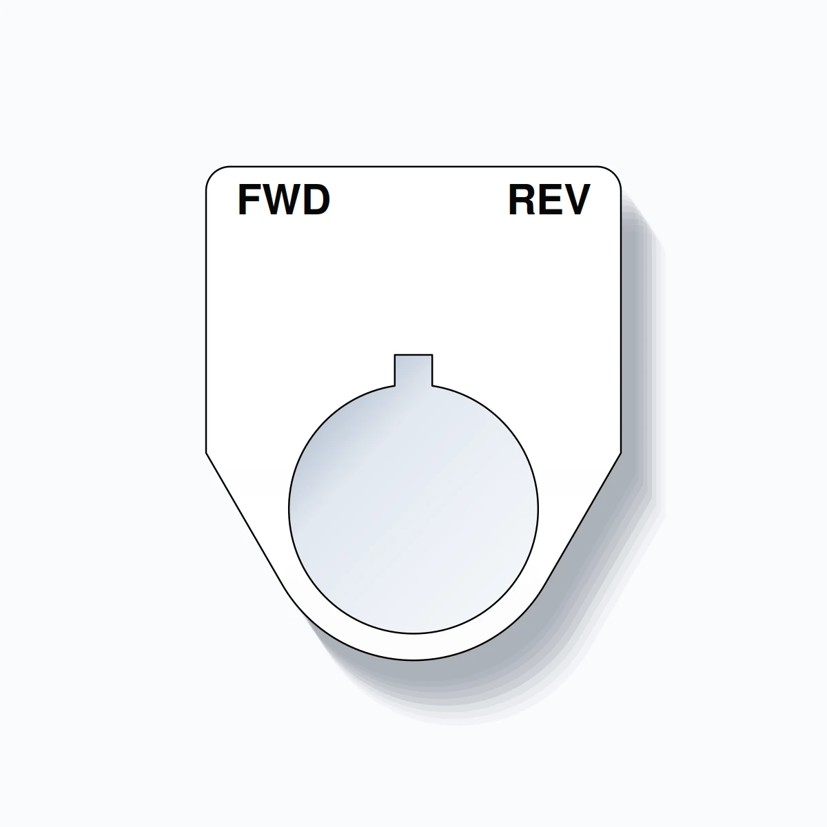 22mm Ring Tag – FWD REV, Two-Line Traditional, Allen-Bradley Compatible, Black on White