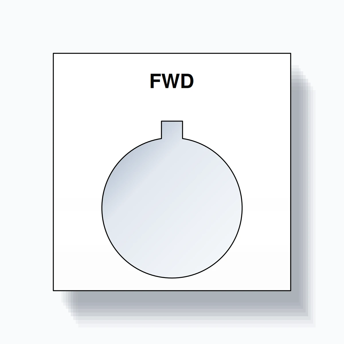 22mm Ring Tag – FWD, Single-Line Square, Allen-Bradley Compatible, Black on White