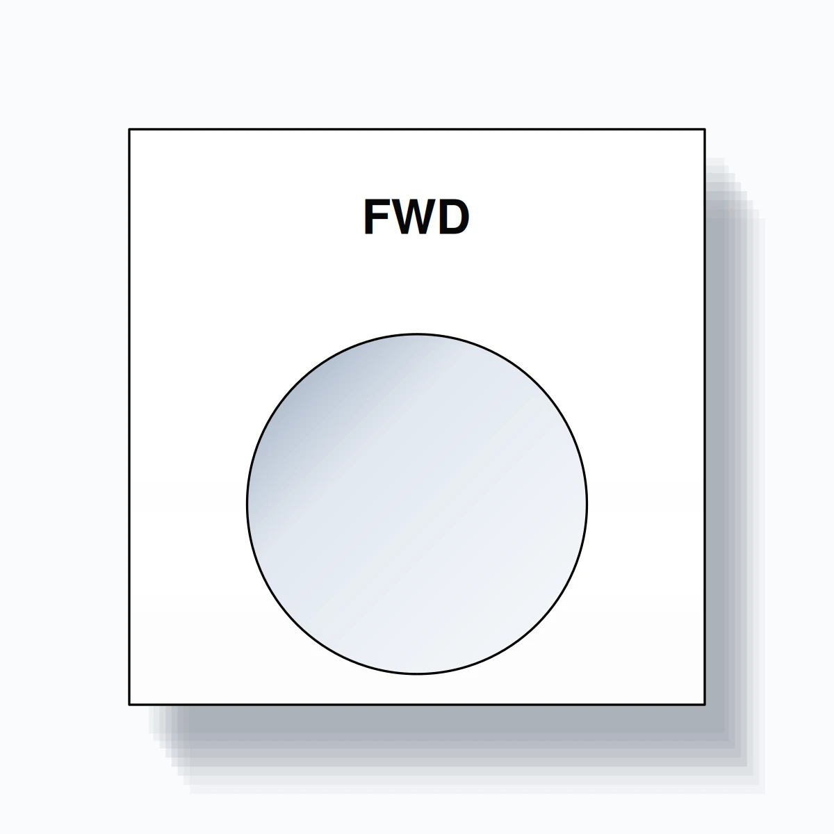 22mm Ring Tag – FWD, Single-Line Square, Black on White