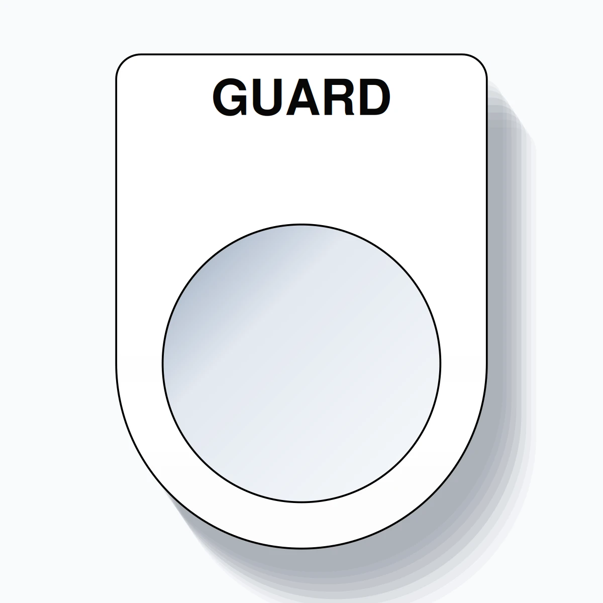 22mm Ring Tag – GUARD, Single-Line Slim, Black on White