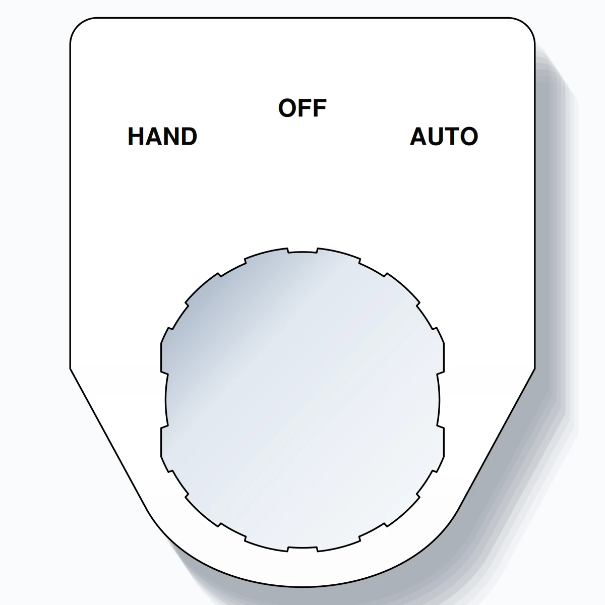 22mm Ring Tag – HAND OFF AUTO, Three-Line Traditional, Schneider Electric Compatible, Black on White
