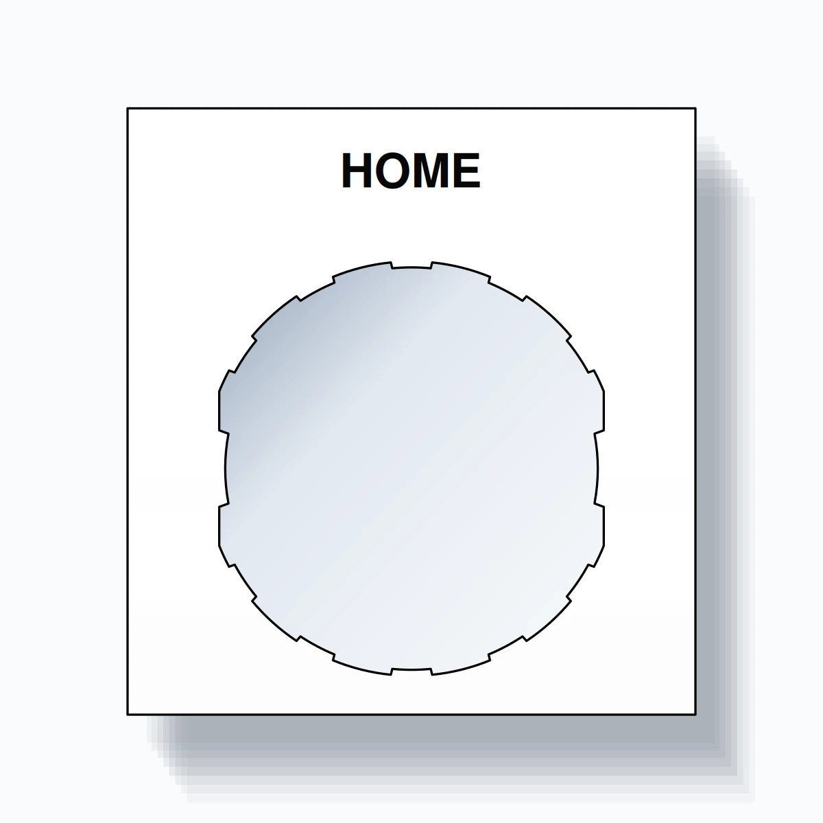 22mm Ring Tag – HOME, Single-Line Square, Schneider Electric Compatible, Black on White