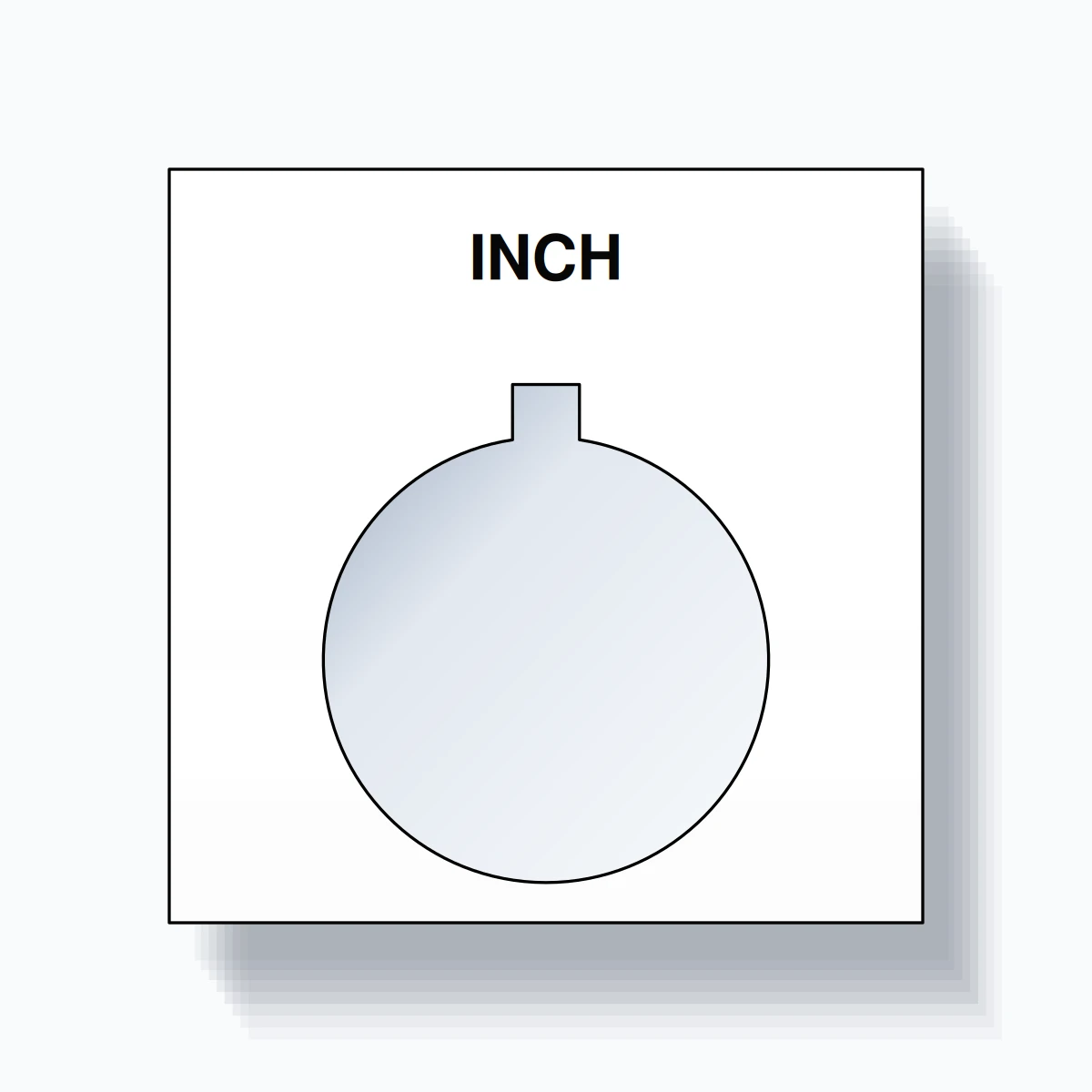 22mm Ring Tag – INCH, Single-Line Square, Allen-Bradley Compatible, Black on White