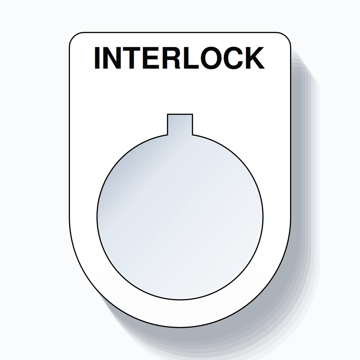22mm Ring Tag – INTERLOCK, Single-Line Slim, Allen-Bradley Compatible, Black on White