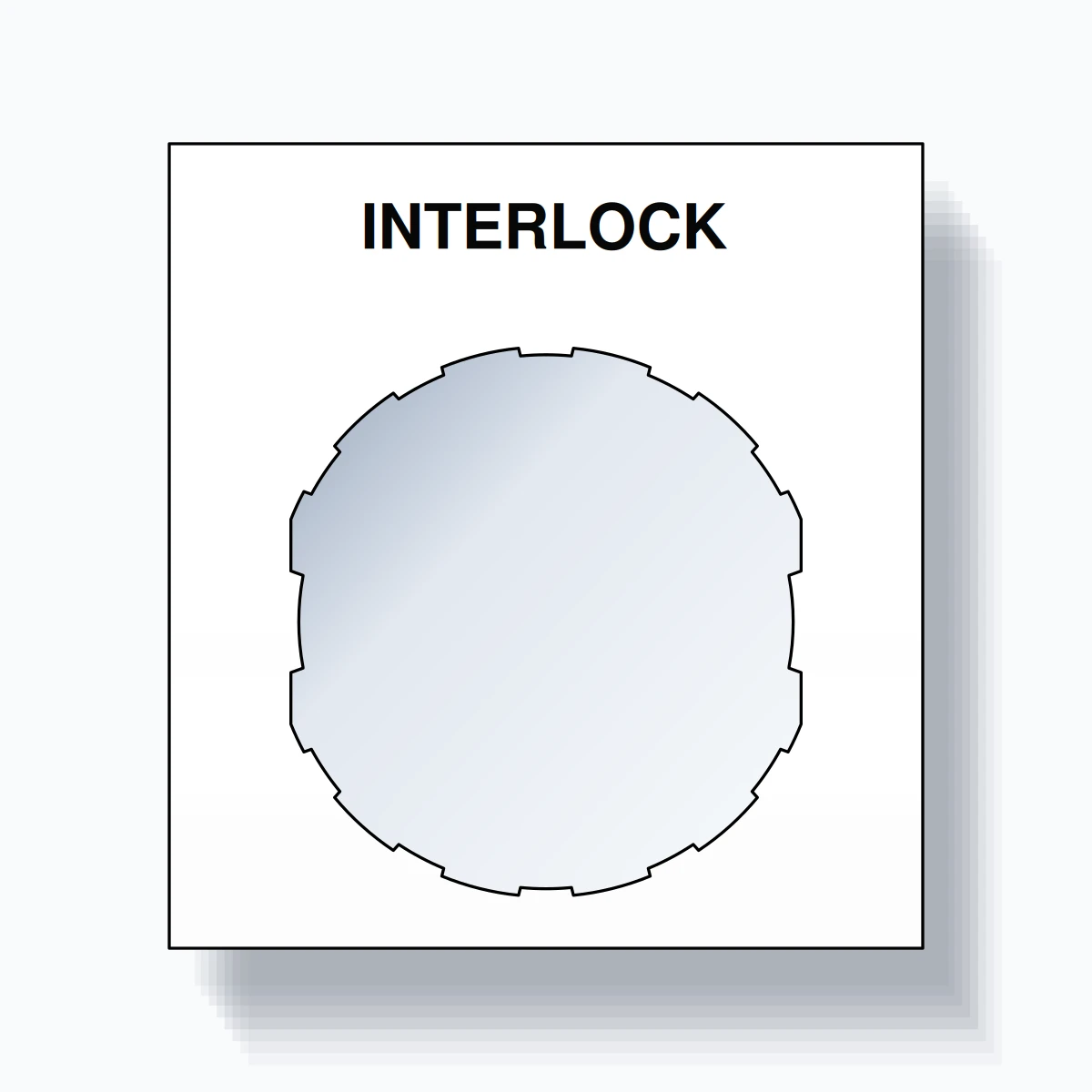 22mm Ring Tag – INTERLOCK, Single-Line Square, Schneider Electric Compatible, Black on White