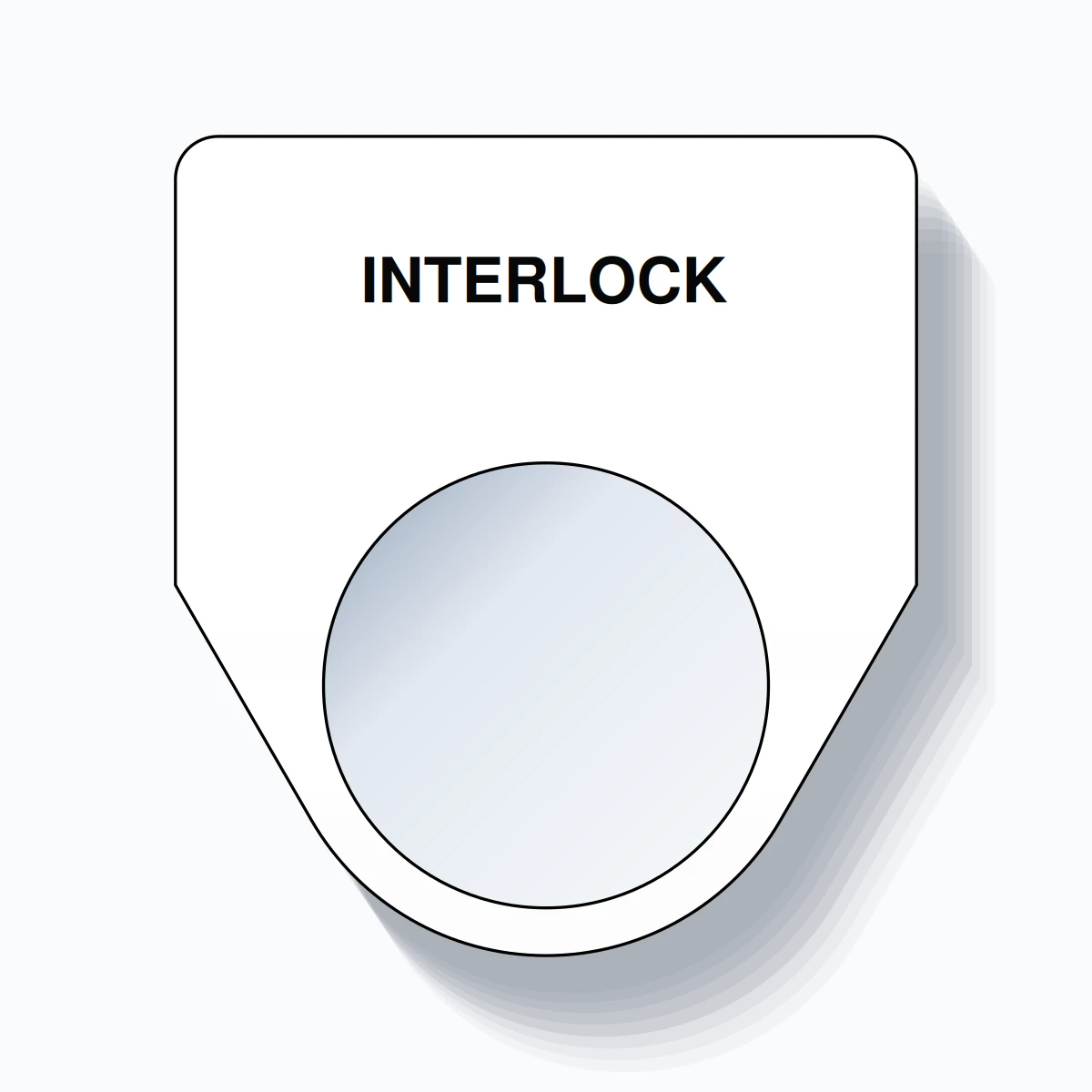 22mm Ring Tag – INTERLOCK, Single-Line Traditional, Black on White