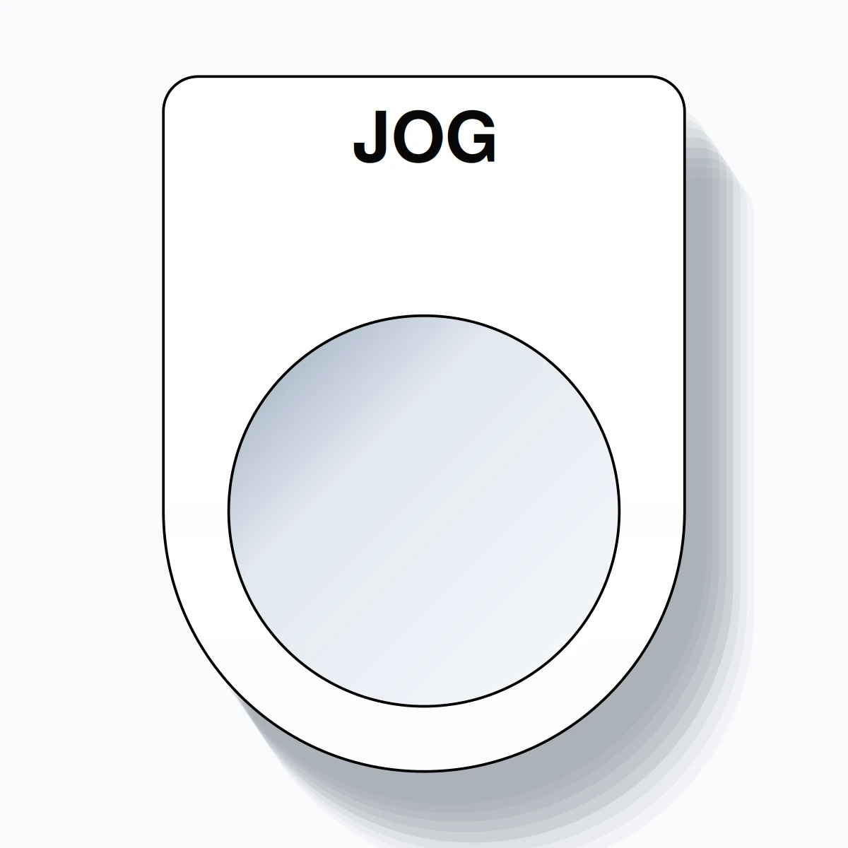 22mm Ring Tag – JOG, Single-Line Slim, Black on White