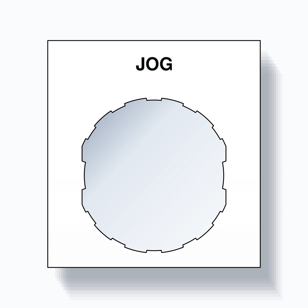 22mm Ring Tag – JOG, Single-Line Square, Schneider Electric Compatible, Black on White