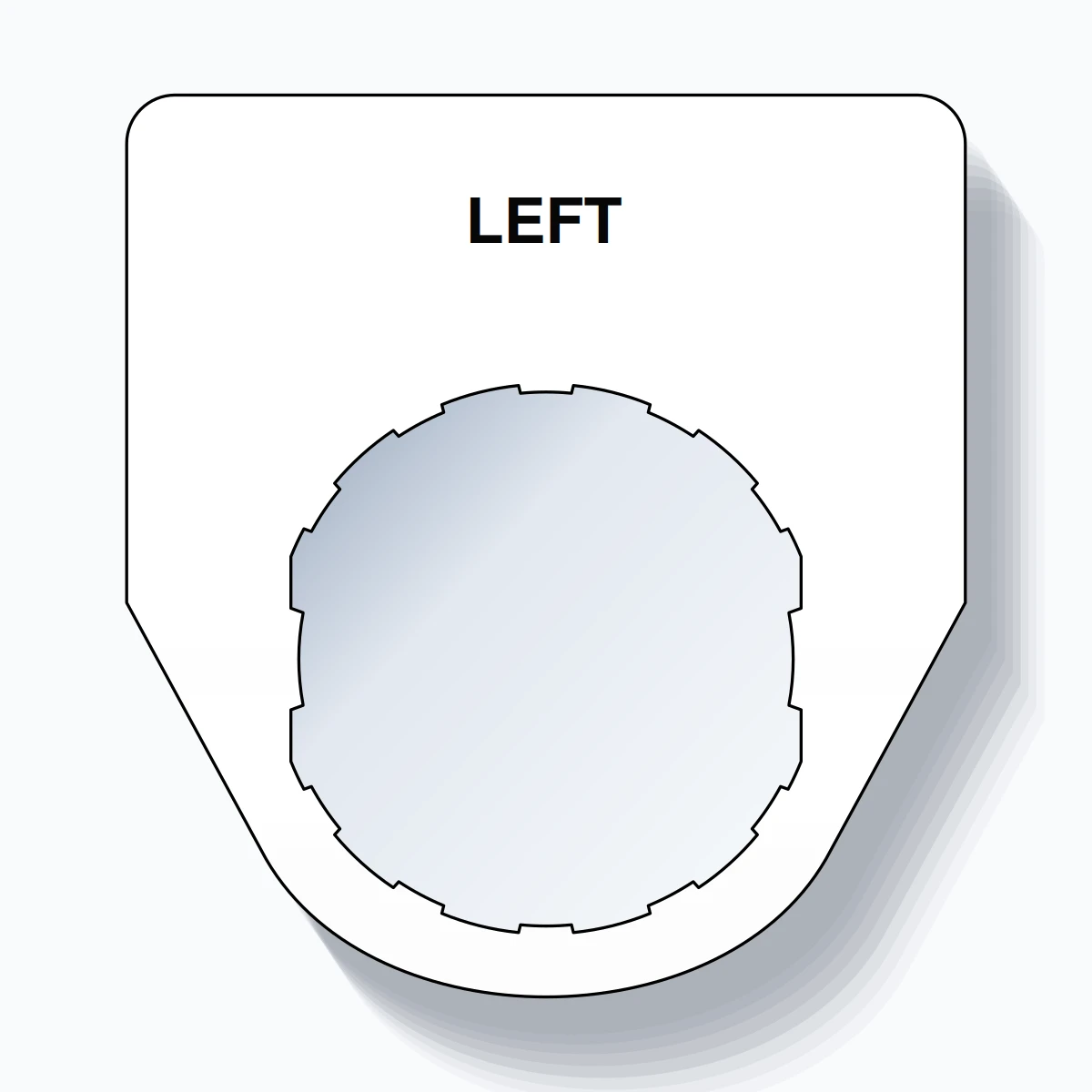 22mm Ring Tag – LEFT, Single-Line Traditional, Schneider Electric Compatible, Black on White
