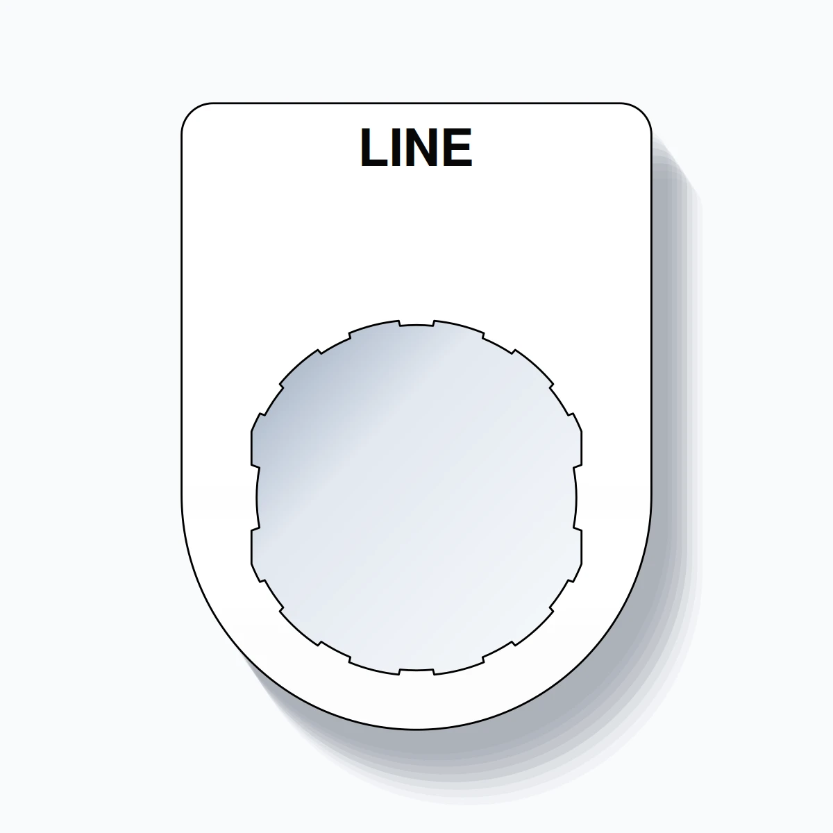 22mm Ring Tag – LINE, Single-Line Slim, Schneider Electric Compatible, Black on White