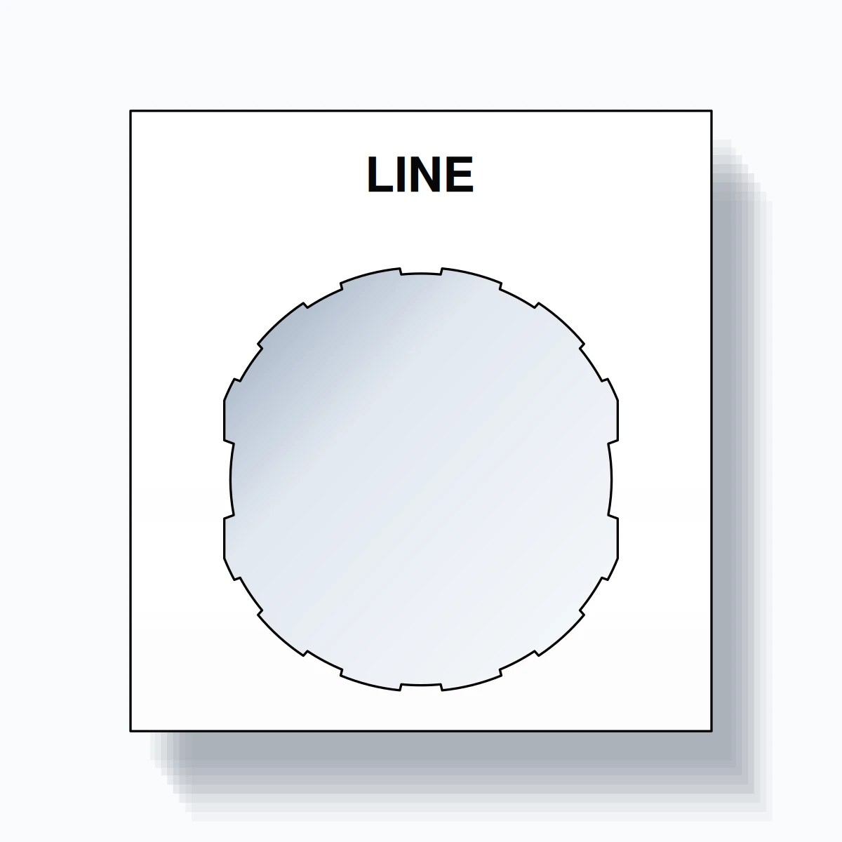 22mm Ring Tag – LINE, Single-Line Square, Schneider Electric Compatible, Black on White