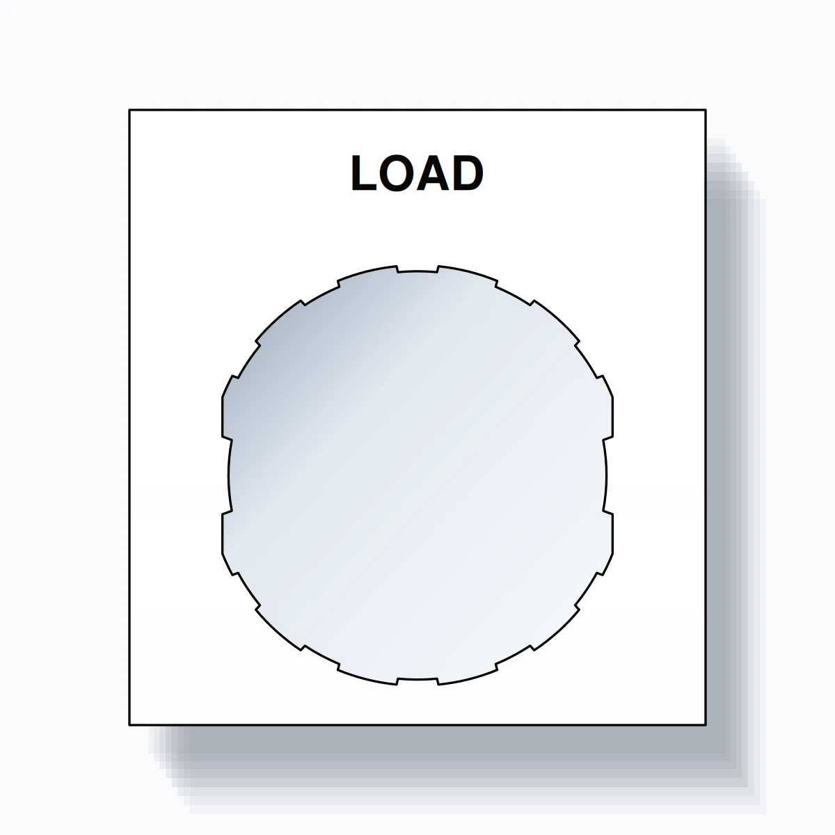 22mm Ring Tag – LOAD, Single-Line Square, Schneider Electric Compatible, Black on White