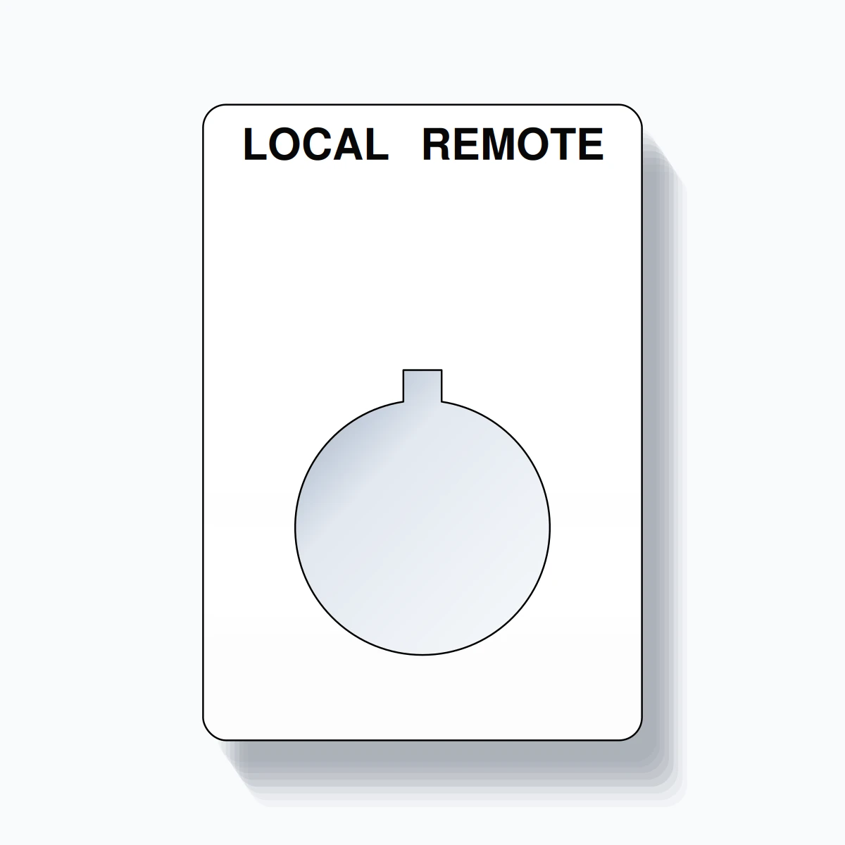 22mm Ring Tag – LOCAL REMOTE, Two-Line Rounded, Allen-Bradley Compatible, Black on White