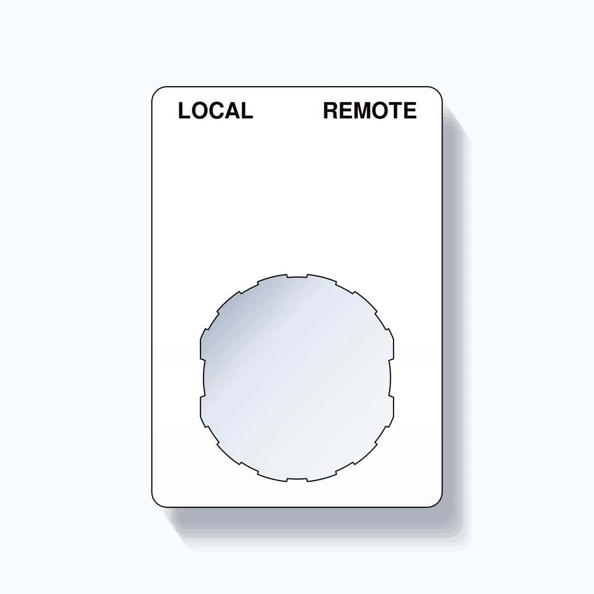 22mm Ring Tag – LOCAL REMOTE, Two-Line Rounded, Schneider Electric Compatible, Black on White