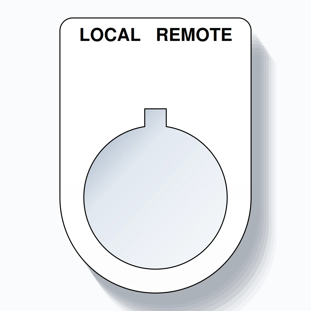 22mm Ring Tag – LOCAL REMOTE, Two-Line Slim, Allen-Bradley Compatible, Black on White