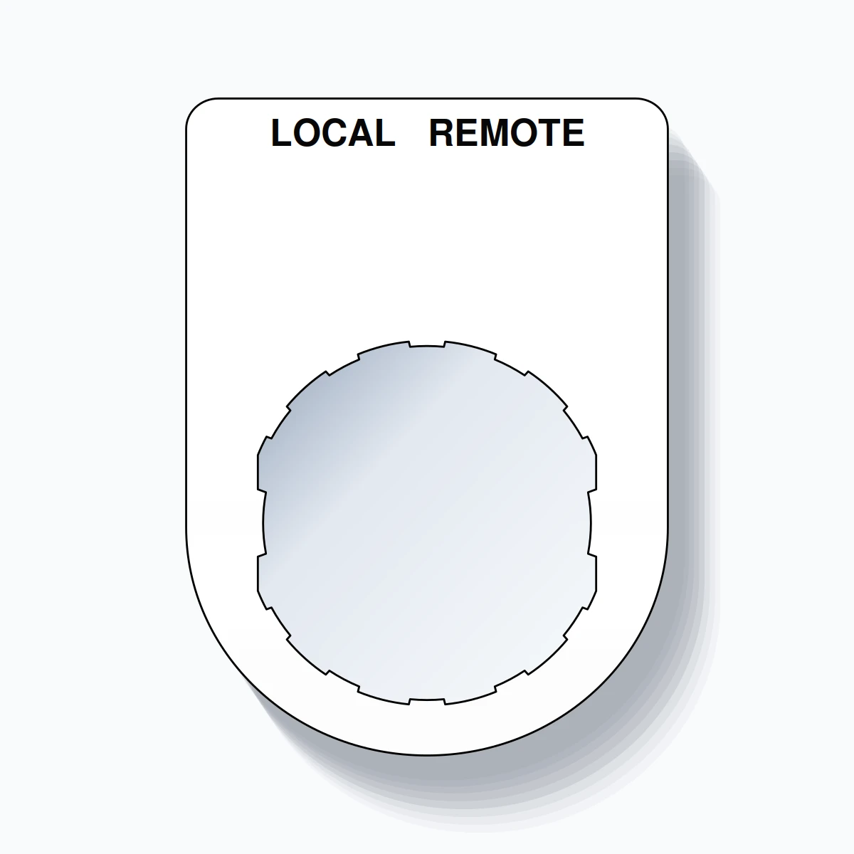 22mm Ring Tag – LOCAL REMOTE, Two-Line Slim, Schneider Electric Compatible, Black on White