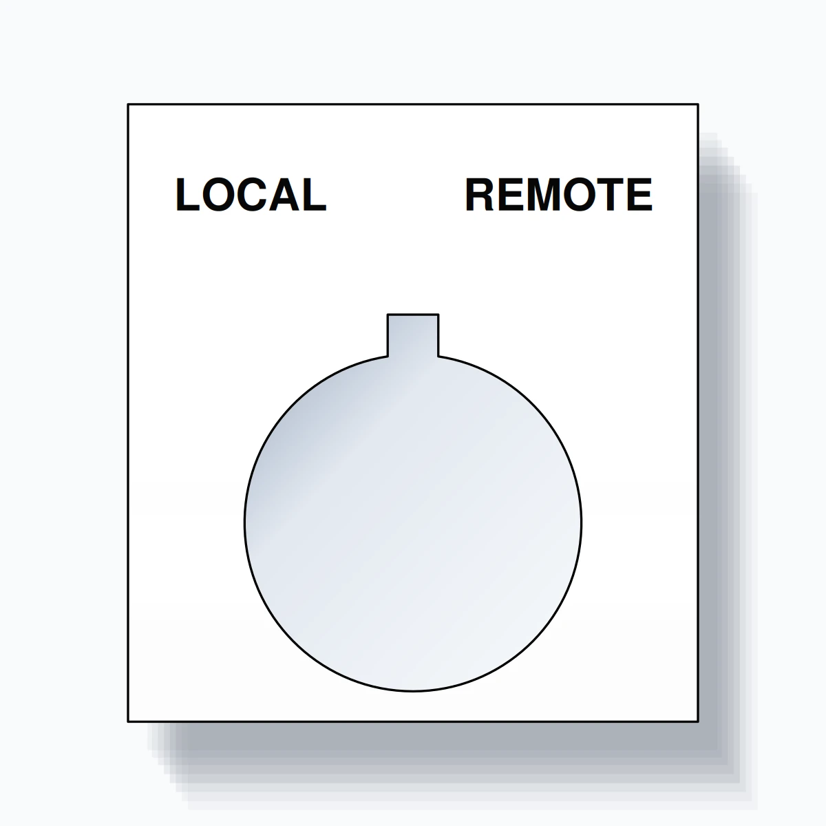 22mm Ring Tag – LOCAL REMOTE, Two-Line Square, Allen-Bradley Compatible, Black on White