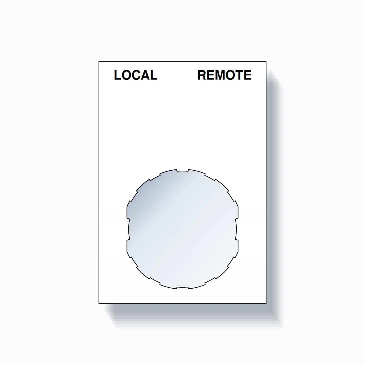 22mm Ring Tag – LOCAL REMOTE, Two-Line Squared, Schneider Electric Compatible, Black on White