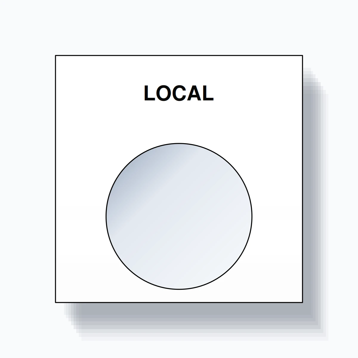 22mm Ring Tag – LOCAL, Single-Line Square, Black on White