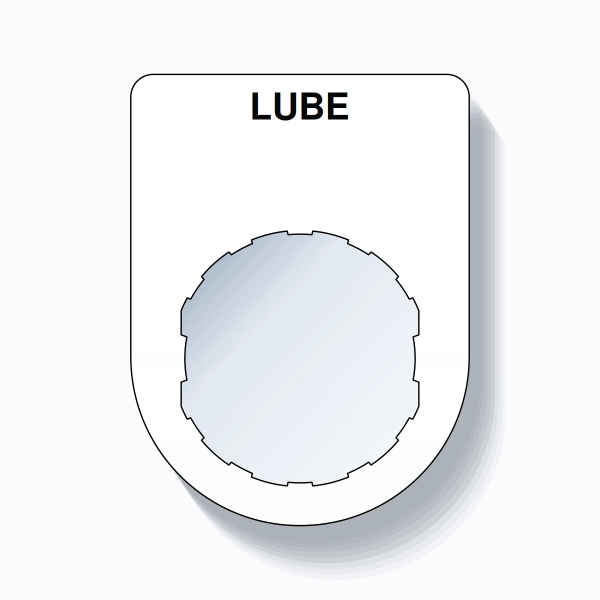 22mm Ring Tag – LUBE, Single-Line Slim, Schneider Electric Compatible, Black on White