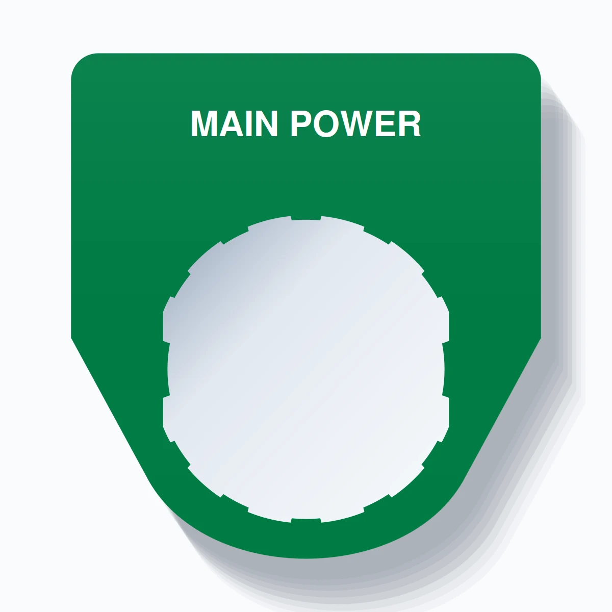 22mm Ring Tag – MAIN POWER, Single-Line Traditional, Schneider Electric Compatible, White on Green
