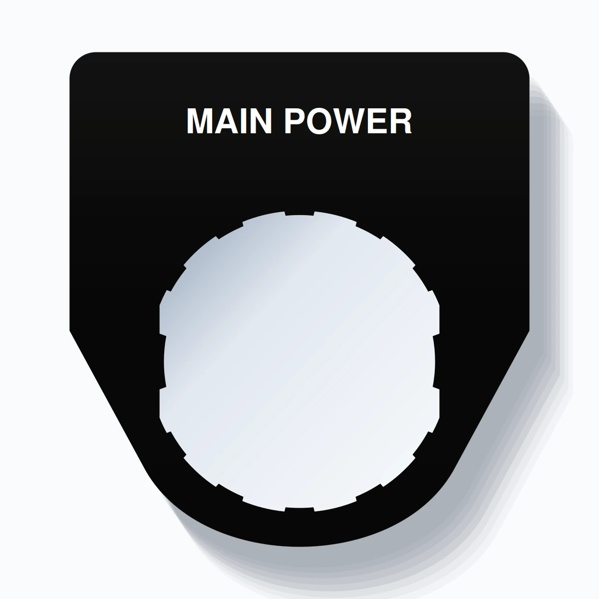22mm Ring Tag – MAIN POWER, Single-Line Traditional, Schneider Electric Compatible, White on Black