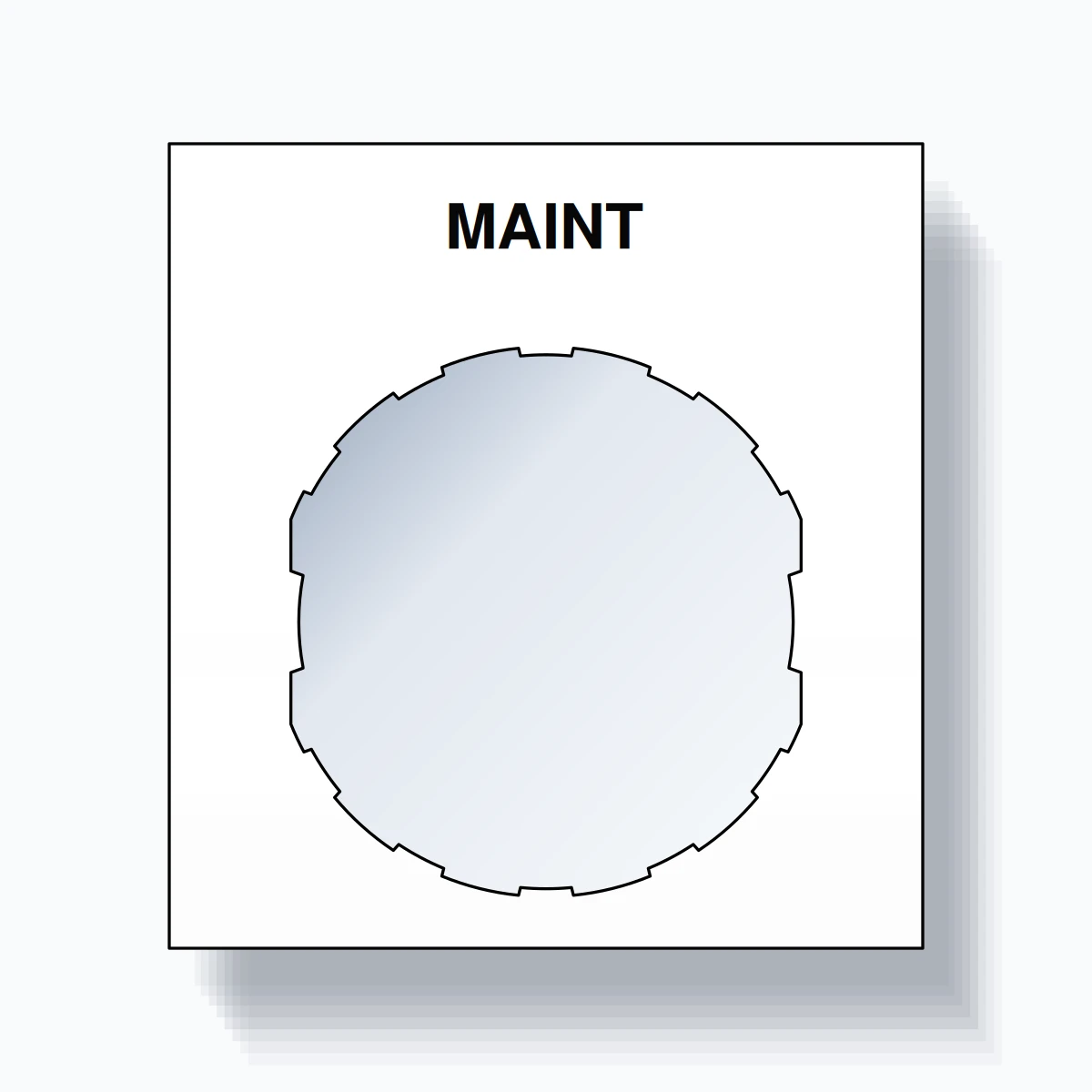 22mm Ring Tag – MAINT, Single-Line Square, Schneider Electric Compatible, Black on White