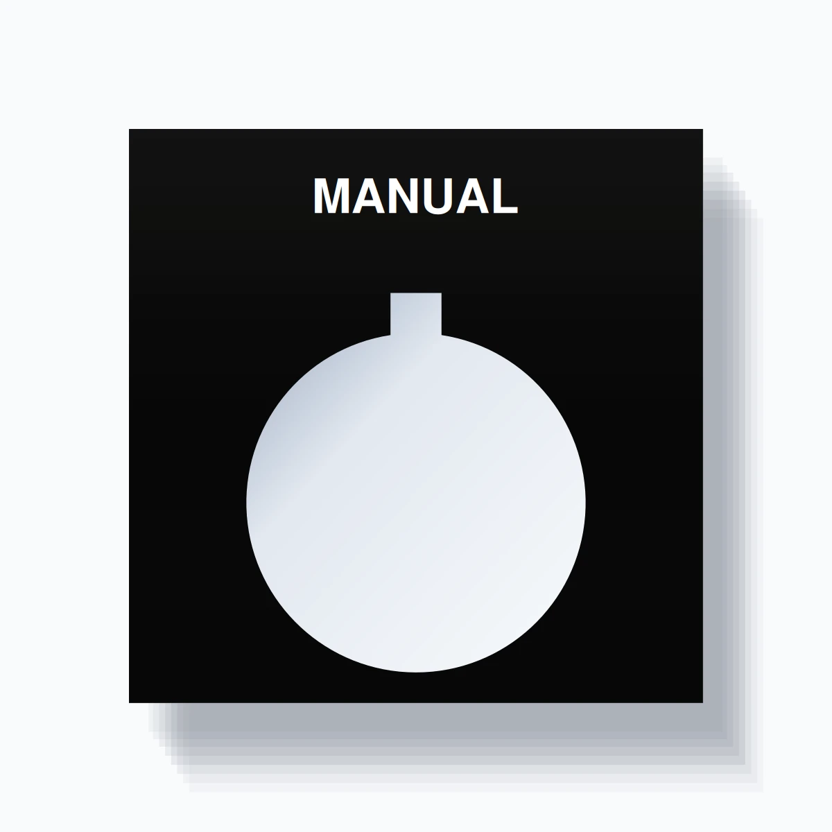 22mm Ring Tag – MANUAL, Single-Line Square, Allen-Bradley Compatible, White on Black