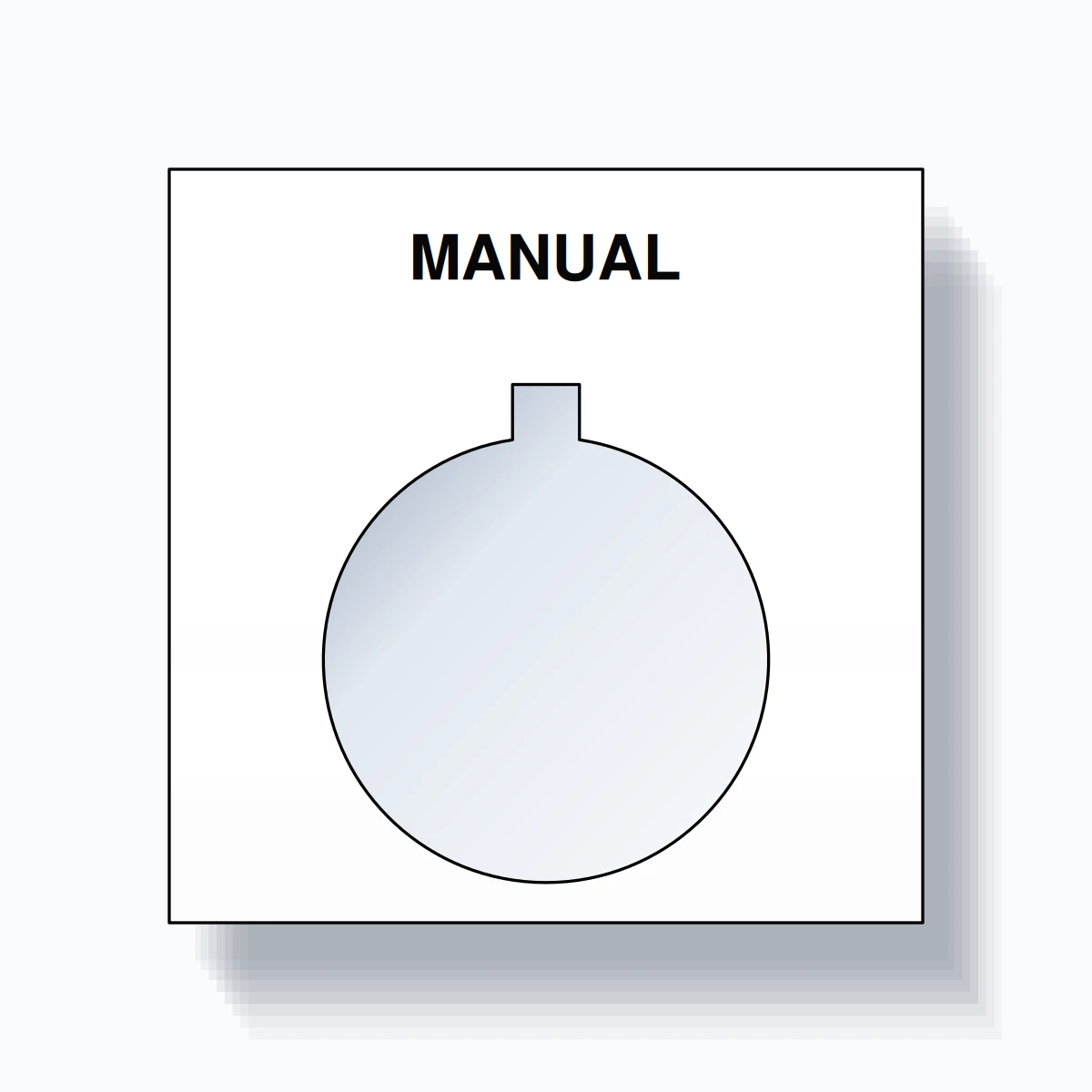 22mm Ring Tag – MANUAL, Single-Line Square, Allen-Bradley Compatible, Black on White