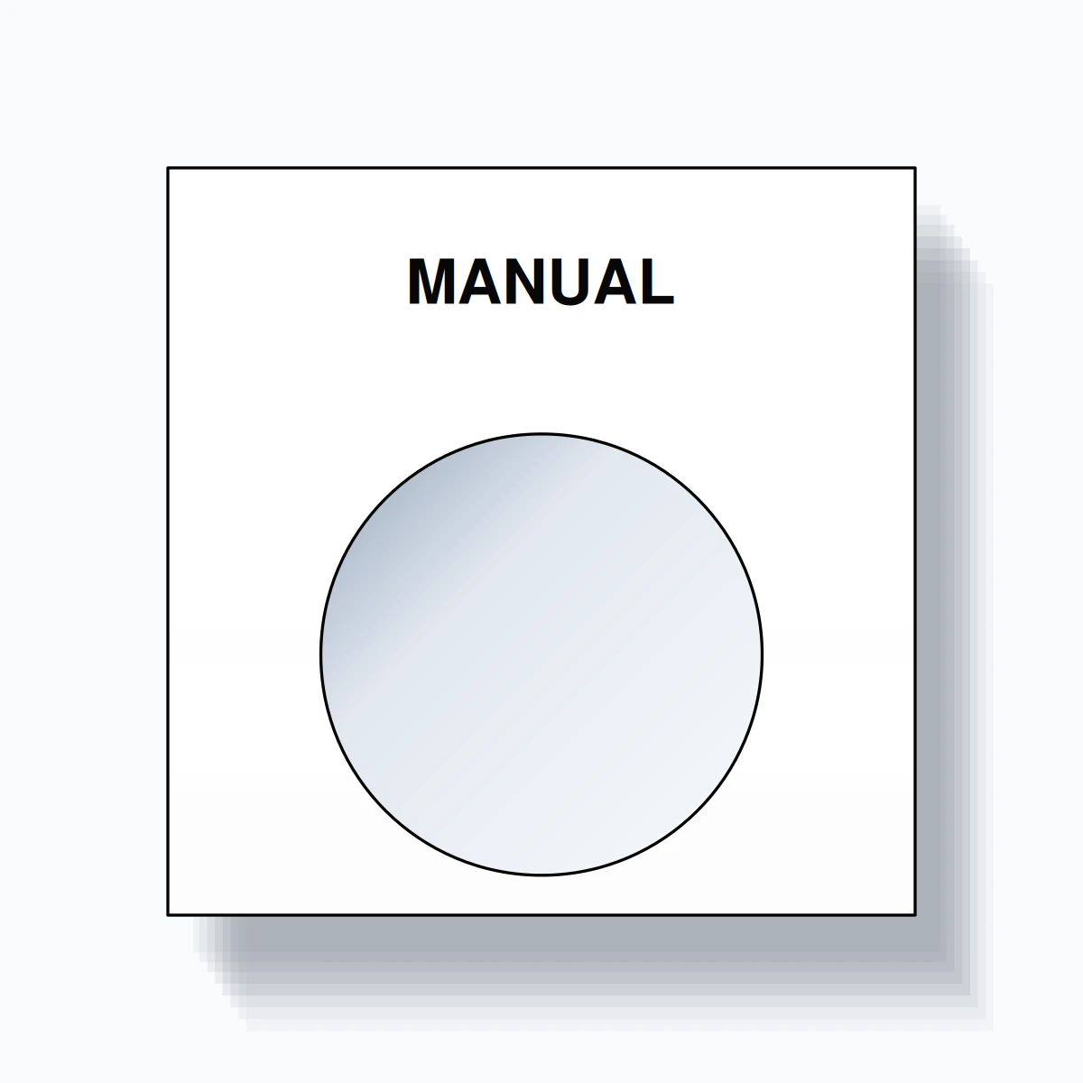 22mm Ring Tag – MANUAL, Single-Line Square, Black on White